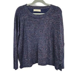 Zara Blue Glitter Knit Sweater Top Size M